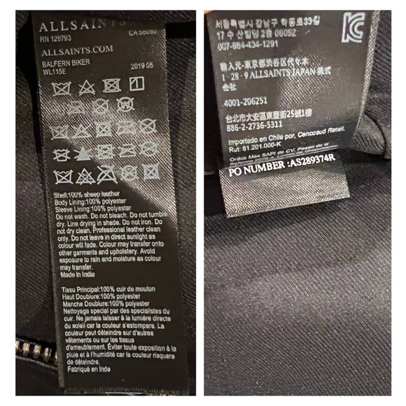 ALLSAINTS Balfern Leather Biker Jacket (US/4) - Picture 9 of 9